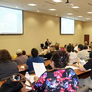Community members attend the People's Law School at St. Mary's Law.