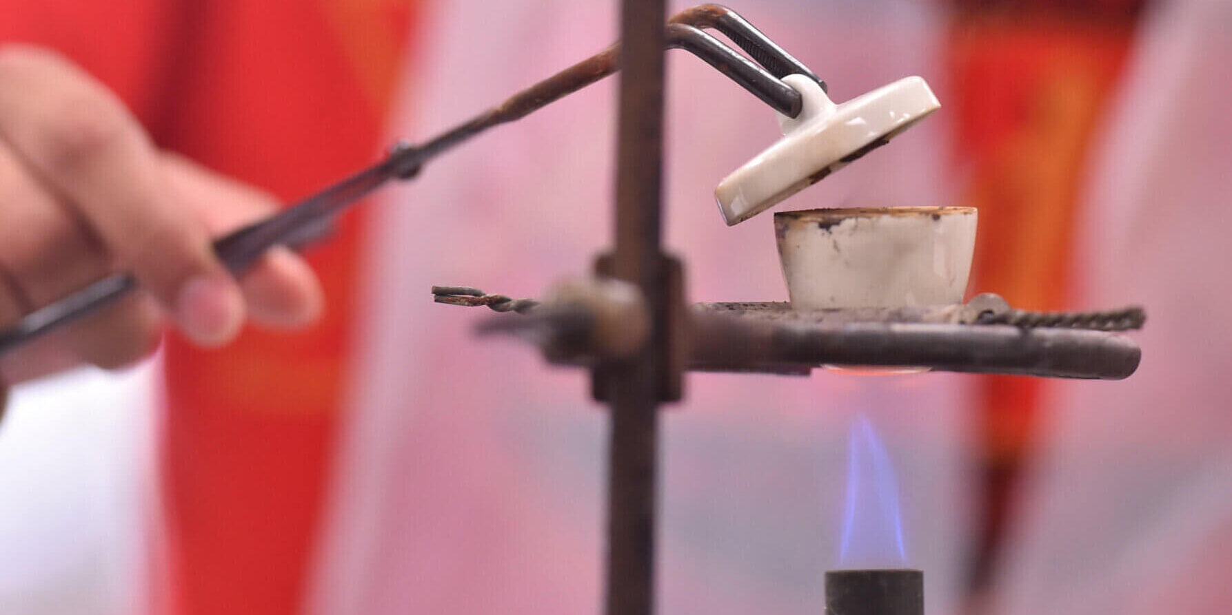 Chemistry experiment in the lab.