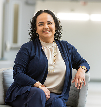 Erika Perry (M.Jur. '21) is pictured at the University of Texas at San Antonio's Health Science Center campus.