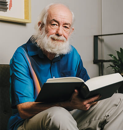 Professor John W. Teeter Jr., J.D., is photographed in the Raba Building on campus.