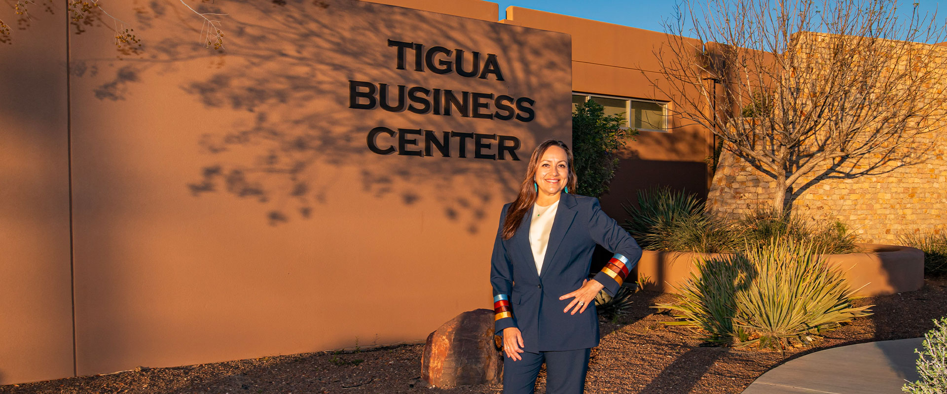 Christine Serrano (B.B.A. ’95, M.B.A. ’99) at Tigua Business Center in Ysleta del Sur Pueblo.