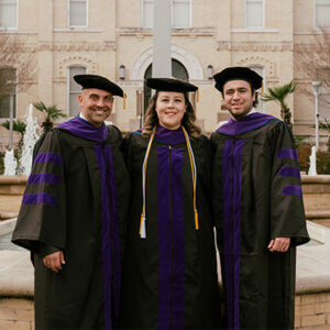 Armando Martinez (J.D. ’25), Patricia Chi Triplett (J.D. ’25), and Jaime Bernes (J.D. ’25) walked the stage in Fall 2025 after completing the Online J.D. Program at ������Ƶ's University.