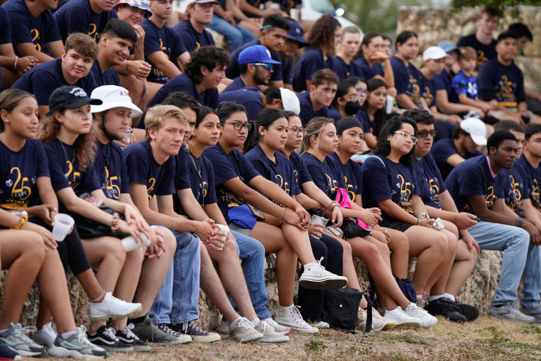 Group of students gathering together for Continuing the Heritage Day of Service