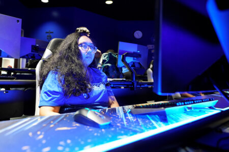 Junior Chelsy Tinacba, a Computer Science major, plays on the Rocket League team.