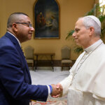 President Winston Erevelles greets Pope Leo XIV in the Vatican. © Vatican Media