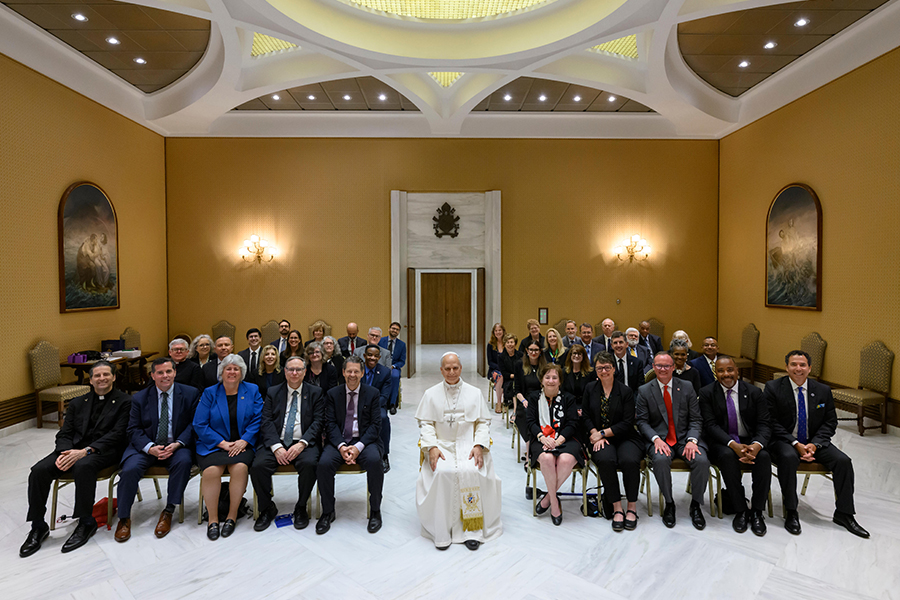 The Association of Catholic Colleges and Universities for a seminar in Rome earlier this month, including a life-changing opportunity to visit with Pope Leo XIV, the first American pope. © Vatican Media