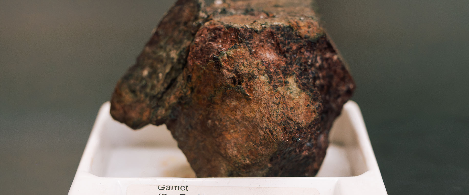 A sample of garnet from the Earth in Garni on St. Mary's University.