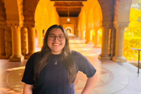Rubi Mendez, at Stanford University during her summer research.