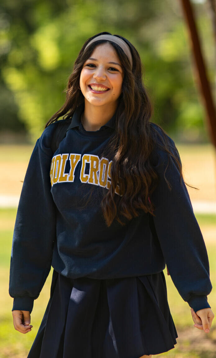 Female Holy Cross student at St. Mary's Univrsity.
